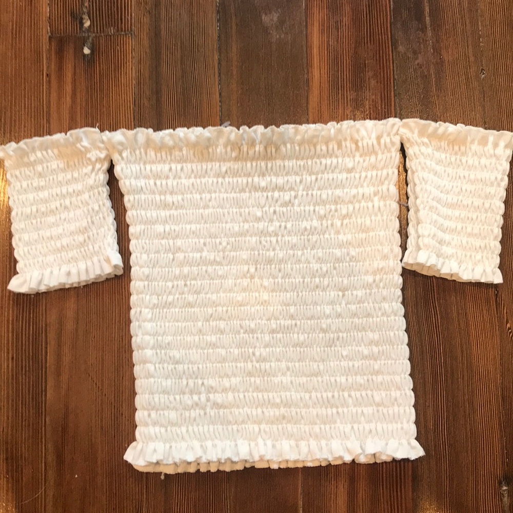 Crop mock ribbed with mini sleeves